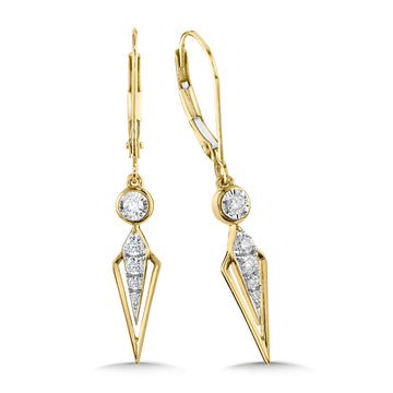 14K Yellow Gold Fashion Dangling Earrings